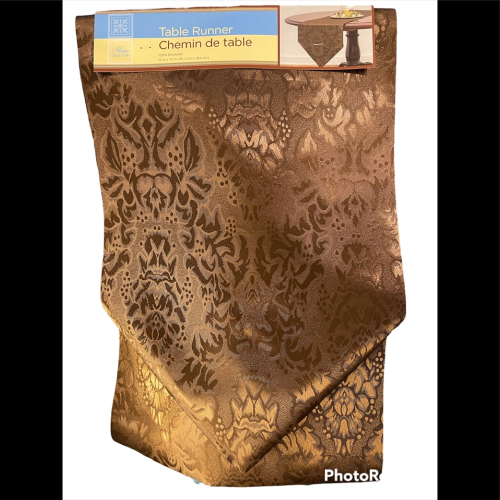 Home Collection Elegant Brown Table Runner-Chemin De Table,100% Polyester